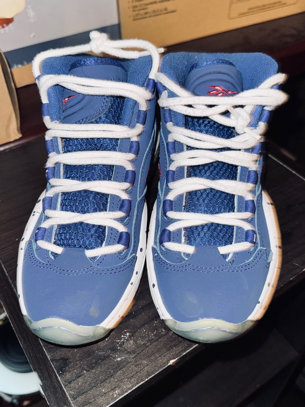 Reebok Kids Blue and White High-Top Sneakers